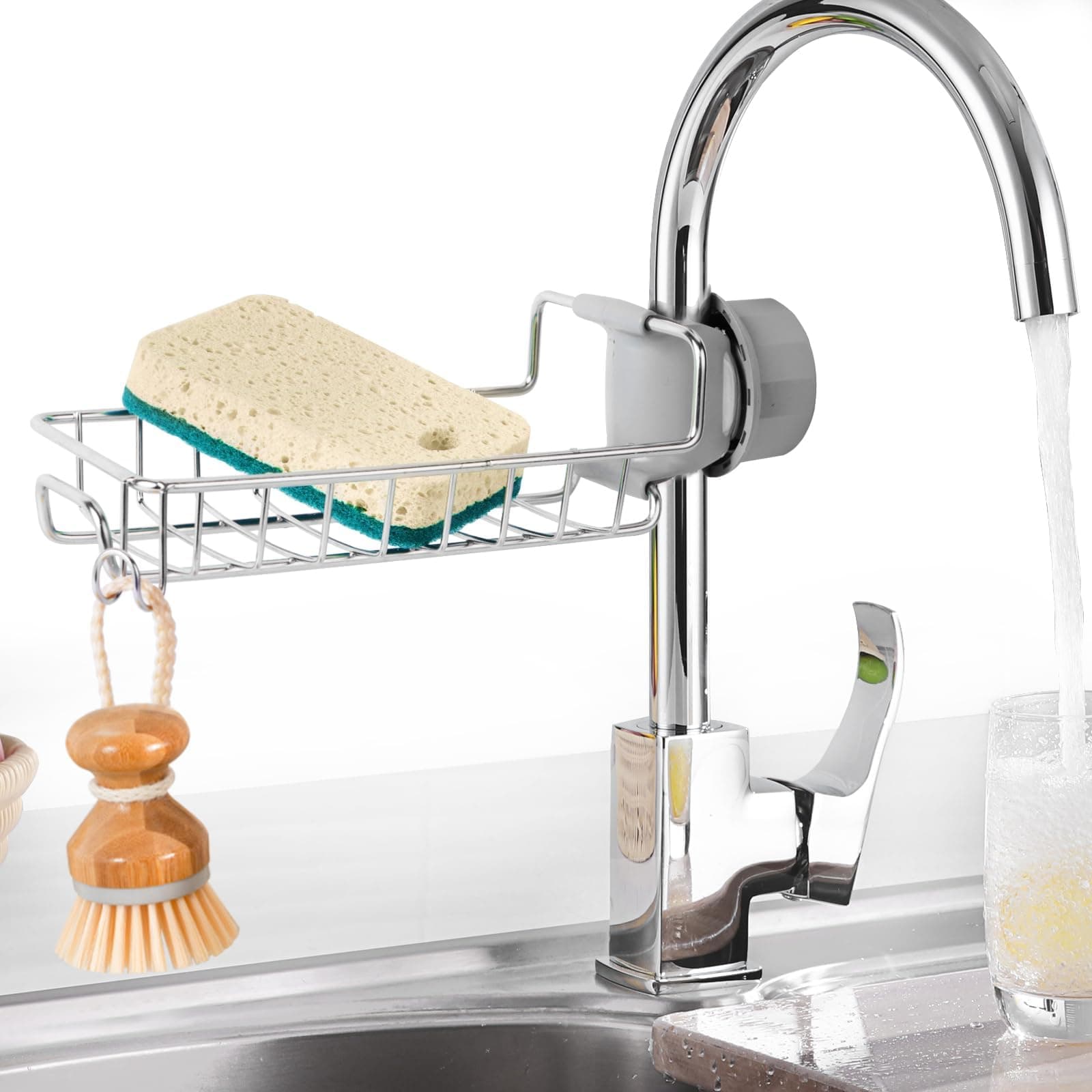 Soap Holder Hanging Basket Round Pipe Sink Caddy — image 1